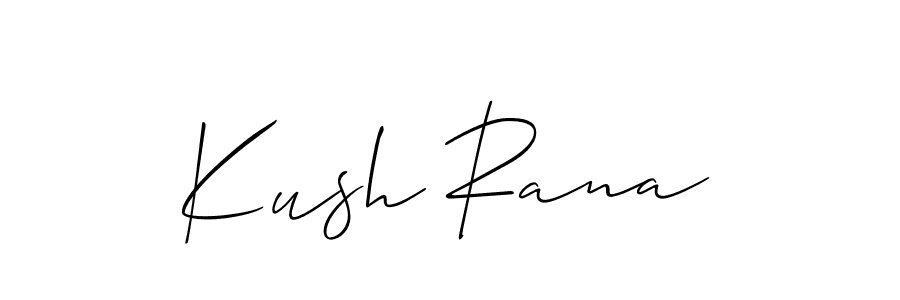 How to make Kush Rana name signature. Use Allison_Script style for creating short signs online. This is the latest handwritten sign. Kush Rana signature style 2 images and pictures png