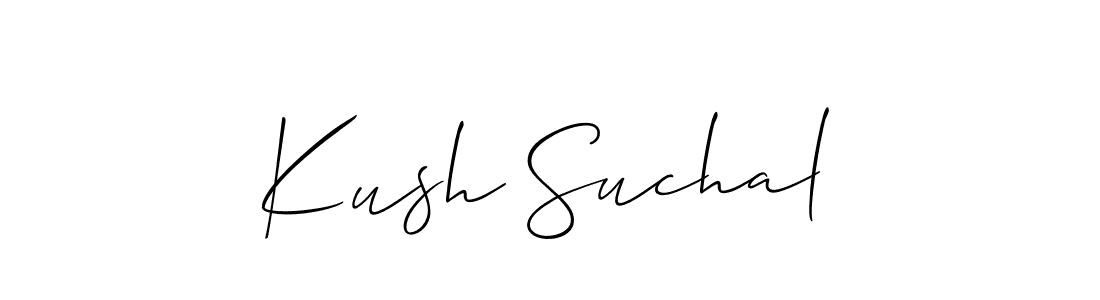 if you are searching for the best signature style for your name Kush Suchal. so please give up your signature search. here we have designed multiple signature styles  using Allison_Script. Kush Suchal signature style 2 images and pictures png