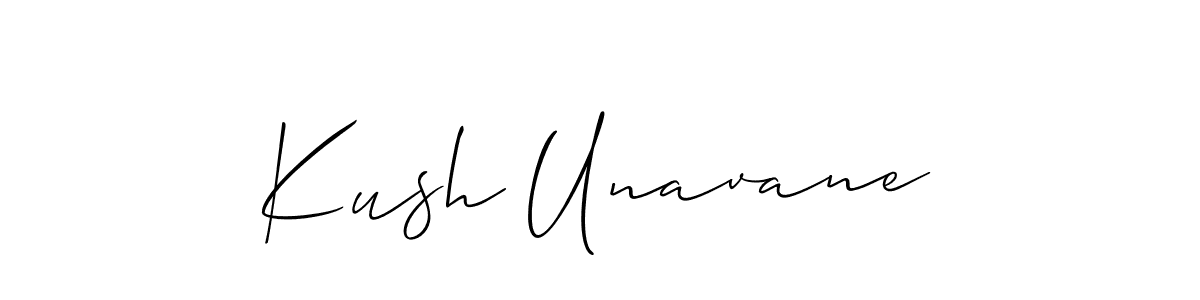 You should practise on your own different ways (Allison_Script) to write your name (Kush Unavane) in signature. don't let someone else do it for you. Kush Unavane signature style 2 images and pictures png