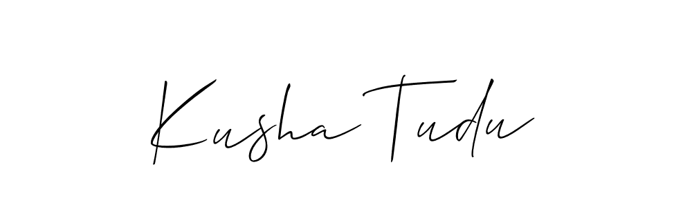 Create a beautiful signature design for name Kusha Tudu. With this signature (Allison_Script) fonts, you can make a handwritten signature for free. Kusha Tudu signature style 2 images and pictures png