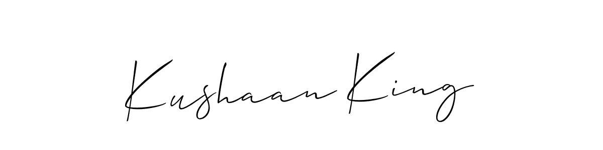 Design your own signature with our free online signature maker. With this signature software, you can create a handwritten (Allison_Script) signature for name Kushaan King. Kushaan King signature style 2 images and pictures png