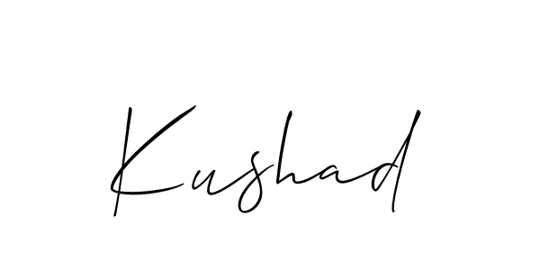 Also we have Kushad name is the best signature style. Create professional handwritten signature collection using Allison_Script autograph style. Kushad signature style 2 images and pictures png