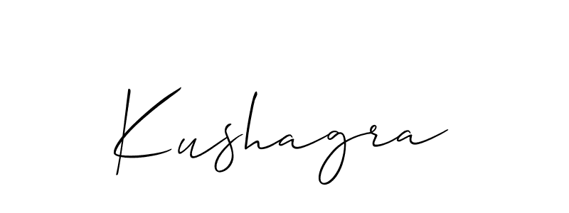 It looks lik you need a new signature style for name Kushagra. Design unique handwritten (Allison_Script) signature with our free signature maker in just a few clicks. Kushagra signature style 2 images and pictures png