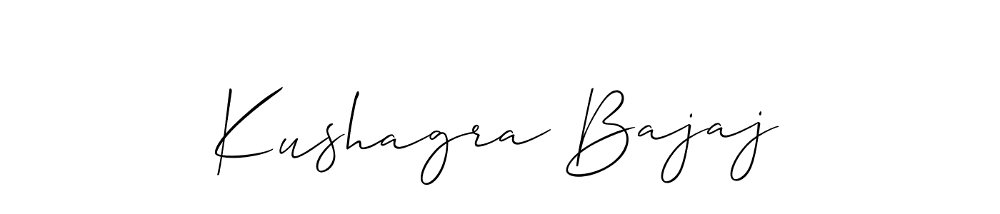 Make a beautiful signature design for name Kushagra Bajaj. With this signature (Allison_Script) style, you can create a handwritten signature for free. Kushagra Bajaj signature style 2 images and pictures png