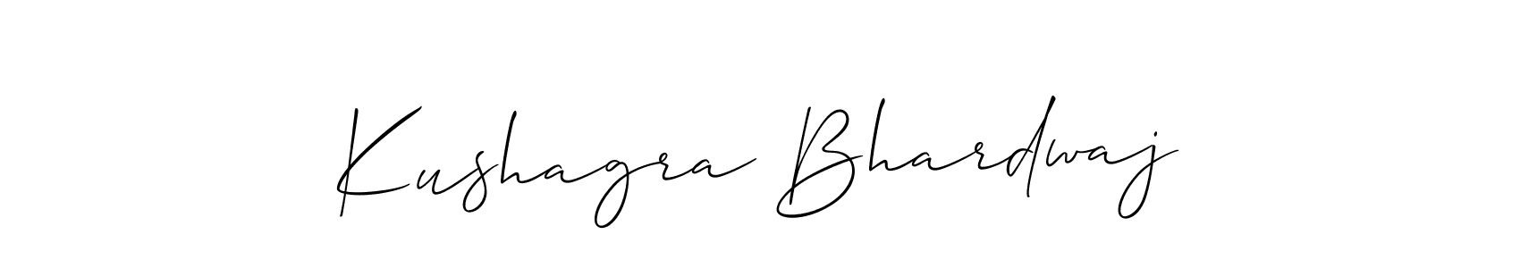 The best way (Allison_Script) to make a short signature is to pick only two or three words in your name. The name Kushagra Bhardwaj include a total of six letters. For converting this name. Kushagra Bhardwaj signature style 2 images and pictures png