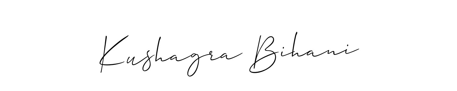 You should practise on your own different ways (Allison_Script) to write your name (Kushagra Bihani) in signature. don't let someone else do it for you. Kushagra Bihani signature style 2 images and pictures png