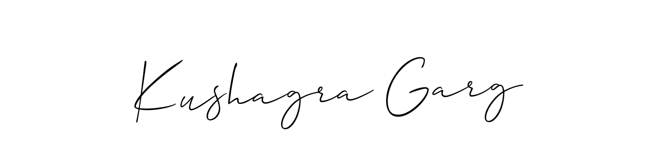 This is the best signature style for the Kushagra Garg name. Also you like these signature font (Allison_Script). Mix name signature. Kushagra Garg signature style 2 images and pictures png