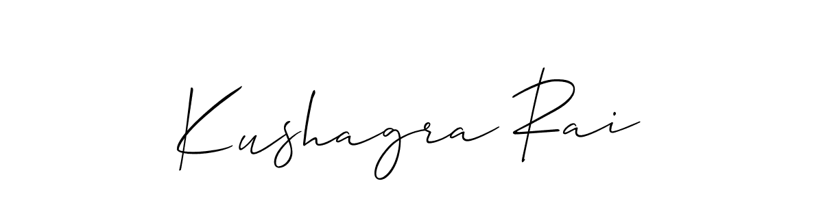 Similarly Allison_Script is the best handwritten signature design. Signature creator online .You can use it as an online autograph creator for name Kushagra Rai. Kushagra Rai signature style 2 images and pictures png