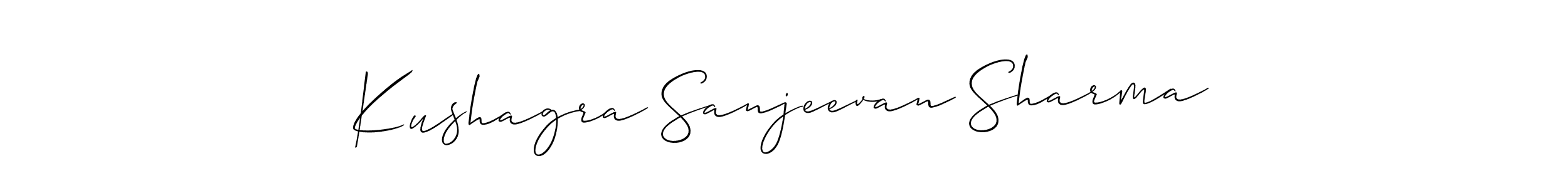 How to make Kushagra Sanjeevan Sharma name signature. Use Allison_Script style for creating short signs online. This is the latest handwritten sign. Kushagra Sanjeevan Sharma signature style 2 images and pictures png