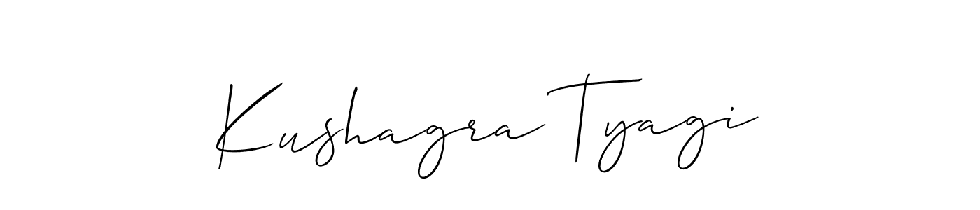 Design your own signature with our free online signature maker. With this signature software, you can create a handwritten (Allison_Script) signature for name Kushagra Tyagi. Kushagra Tyagi signature style 2 images and pictures png