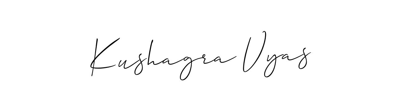 Kushagra Vyas stylish signature style. Best Handwritten Sign (Allison_Script) for my name. Handwritten Signature Collection Ideas for my name Kushagra Vyas. Kushagra Vyas signature style 2 images and pictures png