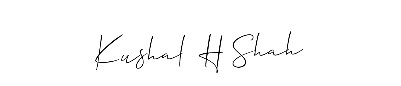 Make a short Kushal  H Shah signature style. Manage your documents anywhere anytime using Allison_Script. Create and add eSignatures, submit forms, share and send files easily. Kushal  H Shah signature style 2 images and pictures png