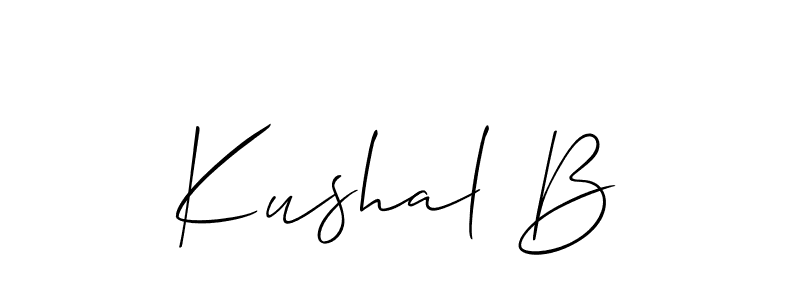 You should practise on your own different ways (Allison_Script) to write your name (Kushal B) in signature. don't let someone else do it for you. Kushal B signature style 2 images and pictures png