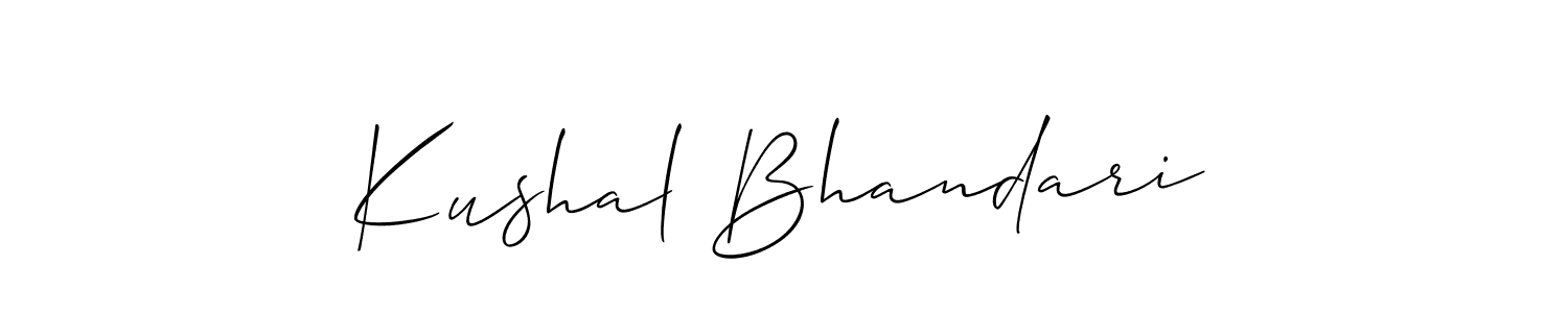 Also we have Kushal Bhandari name is the best signature style. Create professional handwritten signature collection using Allison_Script autograph style. Kushal Bhandari signature style 2 images and pictures png