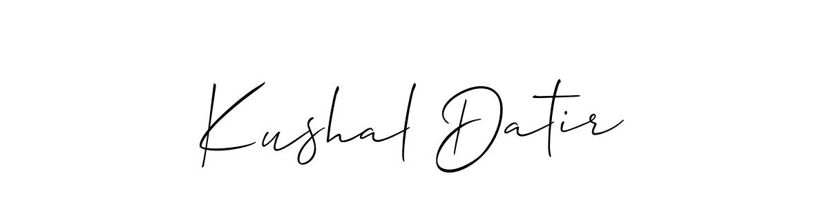 How to make Kushal Datir name signature. Use Allison_Script style for creating short signs online. This is the latest handwritten sign. Kushal Datir signature style 2 images and pictures png