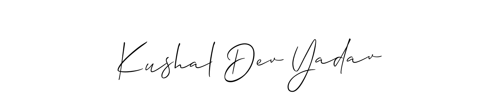 Make a beautiful signature design for name Kushal Dev Yadav. With this signature (Allison_Script) style, you can create a handwritten signature for free. Kushal Dev Yadav signature style 2 images and pictures png