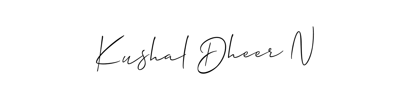 Also we have Kushal Dheer N name is the best signature style. Create professional handwritten signature collection using Allison_Script autograph style. Kushal Dheer N signature style 2 images and pictures png