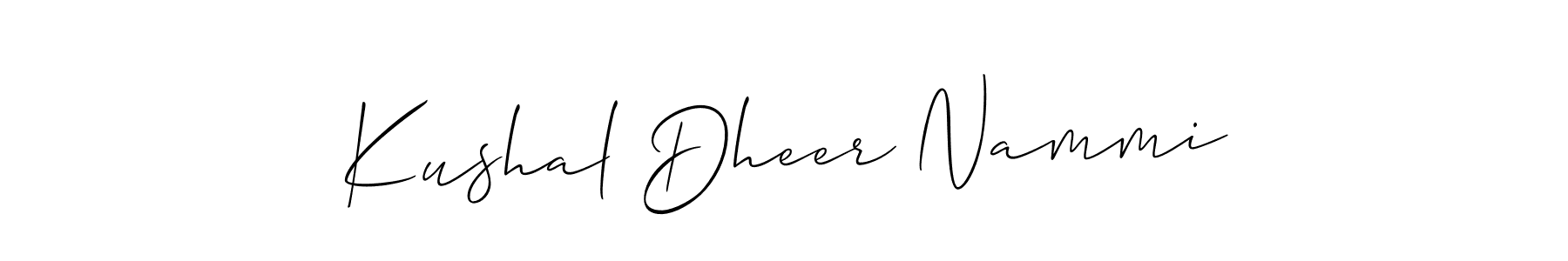 Also You can easily find your signature by using the search form. We will create Kushal Dheer Nammi name handwritten signature images for you free of cost using Allison_Script sign style. Kushal Dheer Nammi signature style 2 images and pictures png