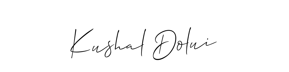 It looks lik you need a new signature style for name Kushal Dolui. Design unique handwritten (Allison_Script) signature with our free signature maker in just a few clicks. Kushal Dolui signature style 2 images and pictures png