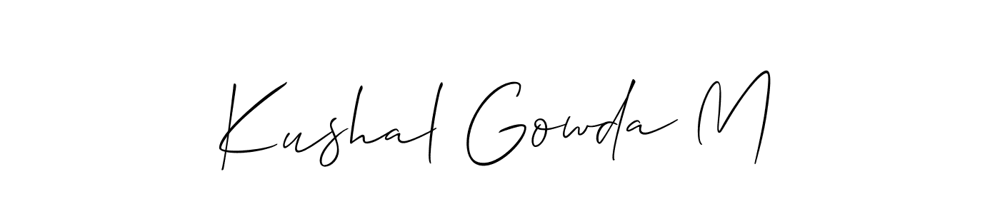 You can use this online signature creator to create a handwritten signature for the name Kushal Gowda M. This is the best online autograph maker. Kushal Gowda M signature style 2 images and pictures png