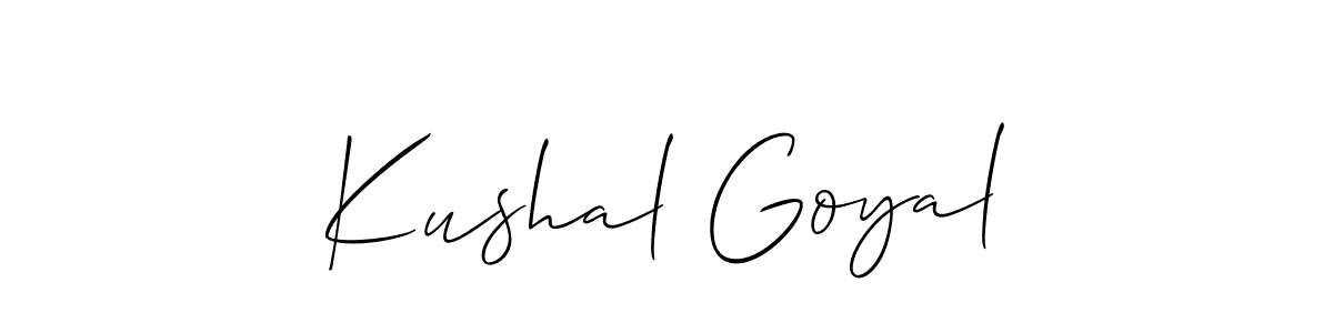 How to make Kushal Goyal signature? Allison_Script is a professional autograph style. Create handwritten signature for Kushal Goyal name. Kushal Goyal signature style 2 images and pictures png