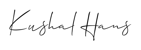 The Allison_Script typeface gives name Kushal Hans a refined look. Suitable for certificates, diplomas, and official verification. Kushal Hans signature style 2 images and pictures png