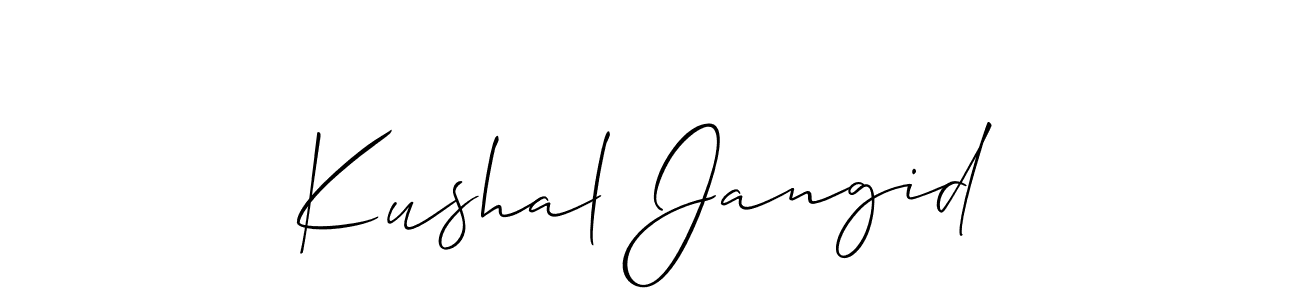 Also we have Kushal Jangid name is the best signature style. Create professional handwritten signature collection using Allison_Script autograph style. Kushal Jangid signature style 2 images and pictures png