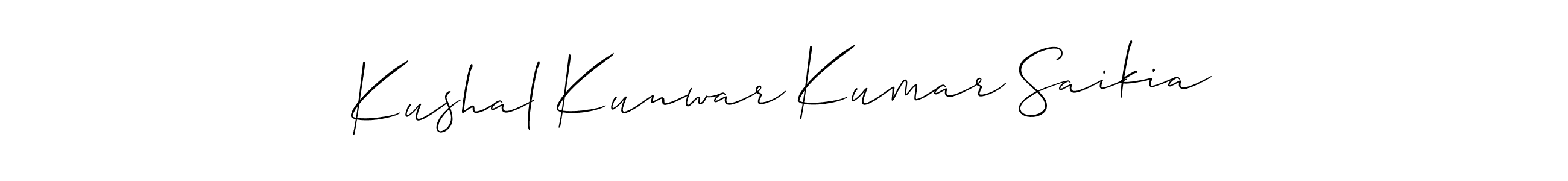 This is the best signature style for the Kushal Kunwar Kumar Saikia name. Also you like these signature font (Allison_Script). Mix name signature. Kushal Kunwar Kumar Saikia signature style 2 images and pictures png