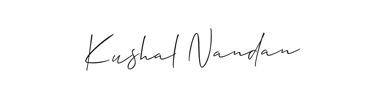 Make a beautiful signature design for name Kushal Nandan. With this signature (Allison_Script) style, you can create a handwritten signature for free. Kushal Nandan signature style 2 images and pictures png