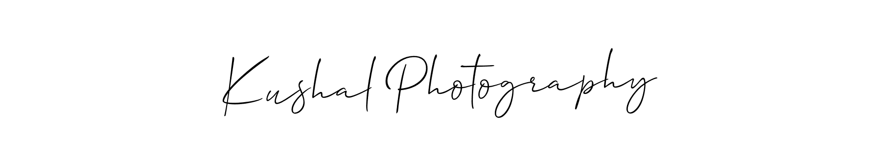 Kushal Photography stylish signature style. Best Handwritten Sign (Allison_Script) for my name. Handwritten Signature Collection Ideas for my name Kushal Photography. Kushal Photography signature style 2 images and pictures png