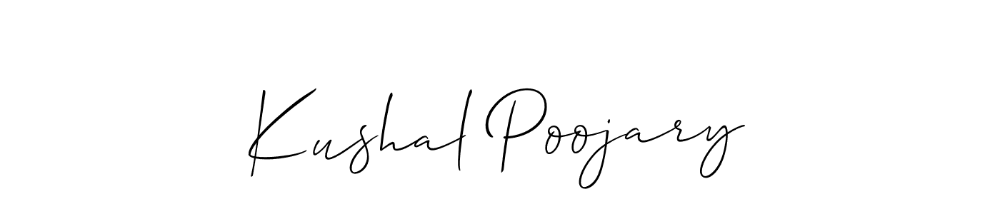 Also we have Kushal Poojary name is the best signature style. Create professional handwritten signature collection using Allison_Script autograph style. Kushal Poojary signature style 2 images and pictures png