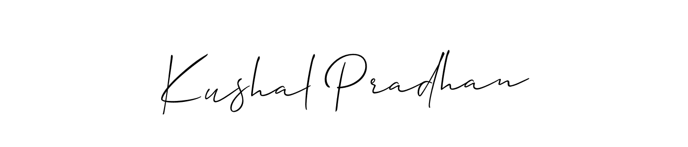 This is the best signature style for the Kushal Pradhan name. Also you like these signature font (Allison_Script). Mix name signature. Kushal Pradhan signature style 2 images and pictures png