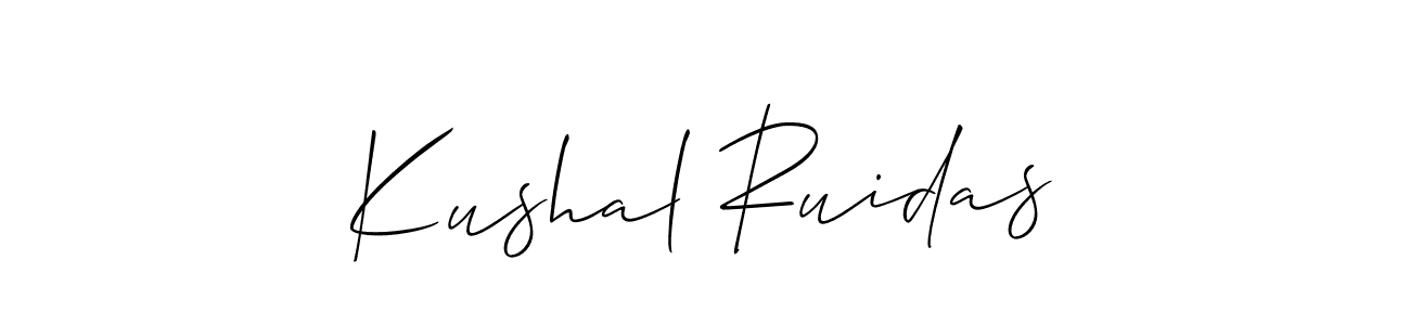 Kushal Ruidas stylish signature style. Best Handwritten Sign (Allison_Script) for my name. Handwritten Signature Collection Ideas for my name Kushal Ruidas. Kushal Ruidas signature style 2 images and pictures png