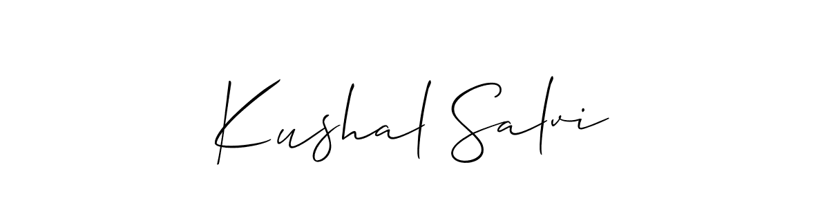 Use a signature maker to create a handwritten signature online. With this signature software, you can design (Allison_Script) your own signature for name Kushal Salvi. Kushal Salvi signature style 2 images and pictures png