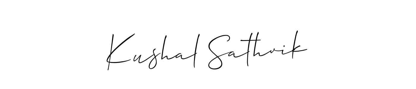 How to make Kushal Sathvik signature? Allison_Script is a professional autograph style. Create handwritten signature for Kushal Sathvik name. Kushal Sathvik signature style 2 images and pictures png