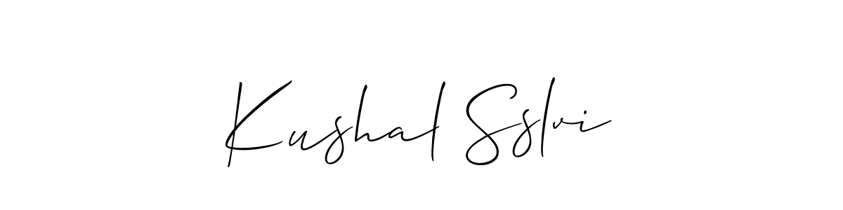 if you are searching for the best signature style for your name Kushal Sslvi. so please give up your signature search. here we have designed multiple signature styles  using Allison_Script. Kushal Sslvi signature style 2 images and pictures png