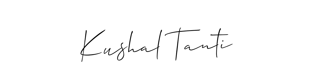 Create a beautiful signature design for name Kushal Tanti. With this signature (Allison_Script) fonts, you can make a handwritten signature for free. Kushal Tanti signature style 2 images and pictures png