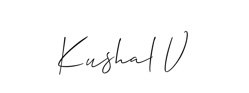 Best and Professional Signature Style for Kushal V. Allison_Script Best Signature Style Collection. Kushal V signature style 2 images and pictures png