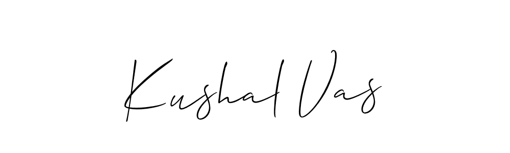 Make a beautiful signature design for name Kushal Vas. With this signature (Allison_Script) style, you can create a handwritten signature for free. Kushal Vas signature style 2 images and pictures png