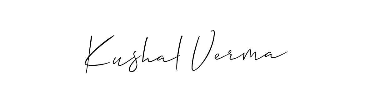 You should practise on your own different ways (Allison_Script) to write your name (Kushal Verma) in signature. don't let someone else do it for you. Kushal Verma signature style 2 images and pictures png