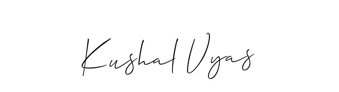 Create a beautiful signature design for name Kushal Vyas. With this signature (Allison_Script) fonts, you can make a handwritten signature for free. Kushal Vyas signature style 2 images and pictures png