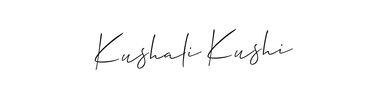 How to make Kushali Kushi name signature. Use Allison_Script style for creating short signs online. This is the latest handwritten sign. Kushali Kushi signature style 2 images and pictures png