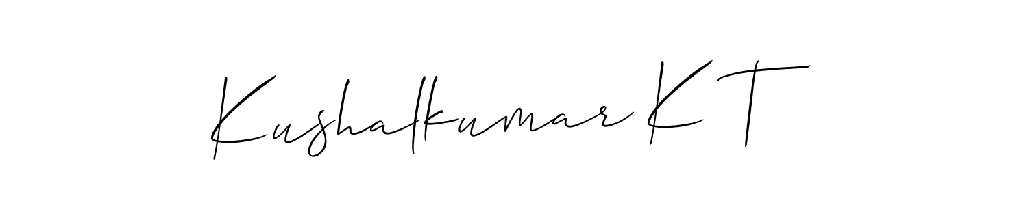 Also we have Kushalkumar K T name is the best signature style. Create professional handwritten signature collection using Allison_Script autograph style. Kushalkumar K T signature style 2 images and pictures png