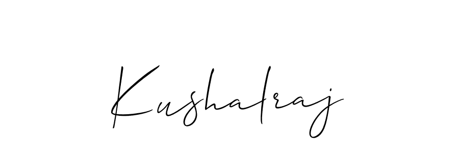 Use a signature maker to create a handwritten signature online. With this signature software, you can design (Allison_Script) your own signature for name Kushalraj. Kushalraj signature style 2 images and pictures png