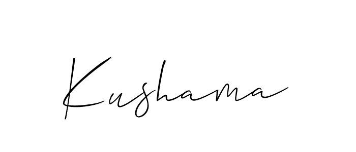 Design your own signature with our free online signature maker. With this signature software, you can create a handwritten (Allison_Script) signature for name Kushama. Kushama signature style 2 images and pictures png