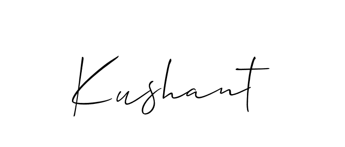 Also we have Kushant name is the best signature style. Create professional handwritten signature collection using Allison_Script autograph style. Kushant signature style 2 images and pictures png