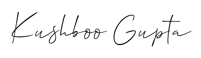 A stylish, flowing autograph style designed for name Kushboo Gupta using Allison_Script typography. Perfect for digital creative projects. Kushboo Gupta signature style 2 images and pictures png
