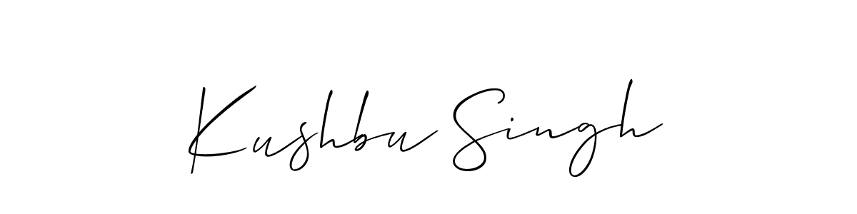 The best way (Allison_Script) to make a short signature is to pick only two or three words in your name. The name Kushbu Singh include a total of six letters. For converting this name. Kushbu Singh signature style 2 images and pictures png