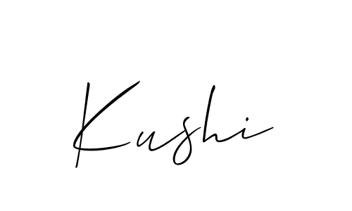 Use a signature maker to create a handwritten signature online. With this signature software, you can design (Allison_Script) your own signature for name Kushi. Kushi signature style 2 images and pictures png