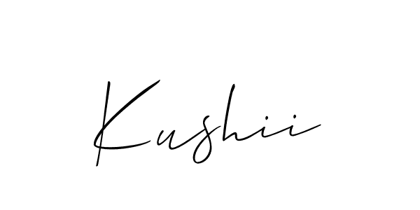 You should practise on your own different ways (Allison_Script) to write your name (Kushii) in signature. don't let someone else do it for you. Kushii signature style 2 images and pictures png